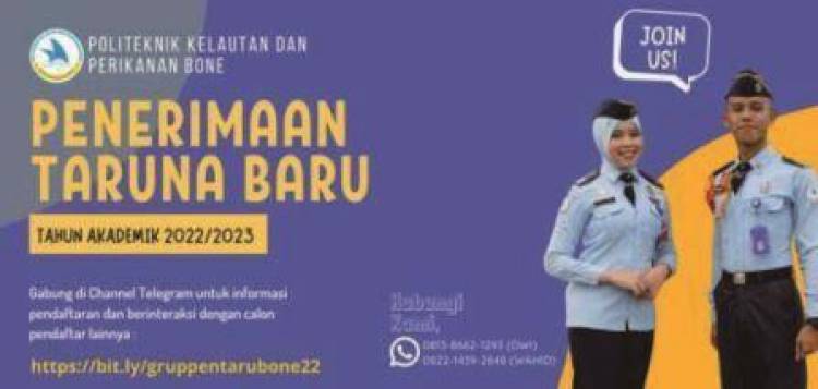 Segera Dibuka, Penerimaan taruna baru Politeknik KP Bone
