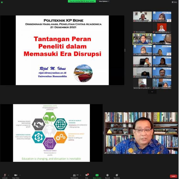 Webinar Desiminasi Hasil-Hasil Penelitian Politeknik KP Bone