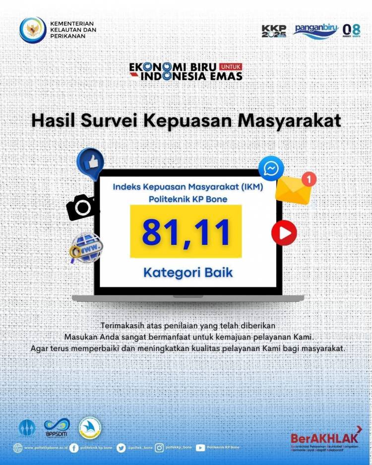 Nilai Survei Kepuasan Masyarakat pada triwulan IV Tahun 2024